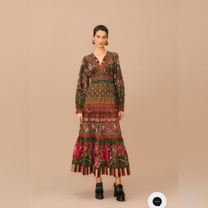 Farm Rio Multicolor Ainika Floral Garden Maxi Dress